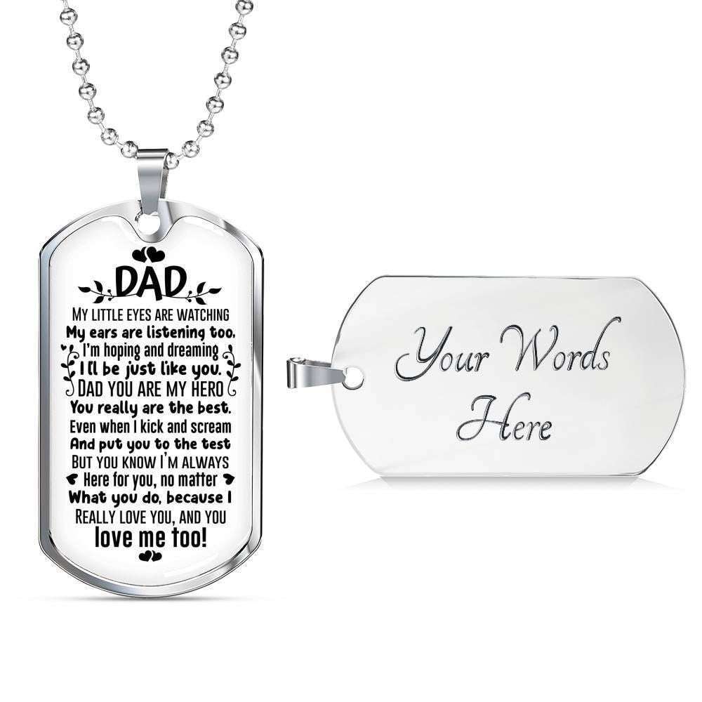 Dad Dog Tag Father’S Day Gift, You Really Are The Best Dog Tag Military Chain Necklace Gift For Daddy Dog Tag Father's Day Rakva