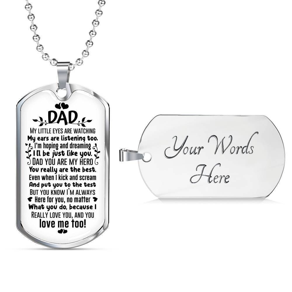 Dad Dog Tag Father’S Day Gift, You Really Are The Best Dog Tag Military Chain Necklace Gift For Daddy Father's Day Rakva