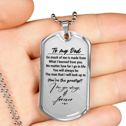 Dad Dog Tag Father’S Day Gift, You’Re The Greatest Dog Tag Military Chain Necklace For Dad Dog Tag Father's Day Rakva