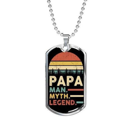 Dad Dog Tag Father’S Day, Retro Vintage Design Man Myth Legend Dog Tag Necklace Gift For Dad Father's Day Rakva