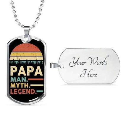 Dad Dog Tag Father’S Day, Retro Vintage Design Man Myth Legend Dog Tag Necklace Gift For Dad Father's Day Rakva