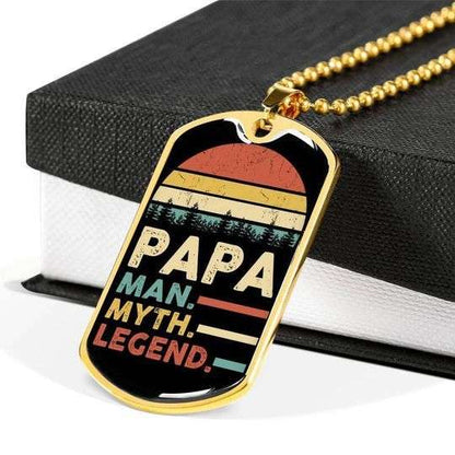 Dad Dog Tag Father’S Day, Retro Vintage Design Man Myth Legend Dog Tag Necklace Gift For Dad Father's Day Rakva