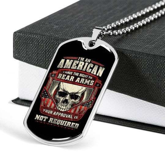 Dad Dog Tag Father’S Day, Right To Bear Arms Best Army Dog Tag Necklace For Dad Father's Day Rakva