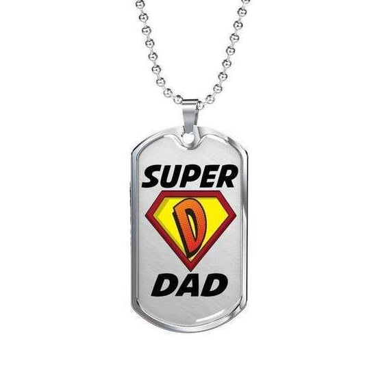 Dad Dog Tag Father’S Day, Super Dad Dog Tag Necklace Father’S Day For Dad Father's Day Rakva