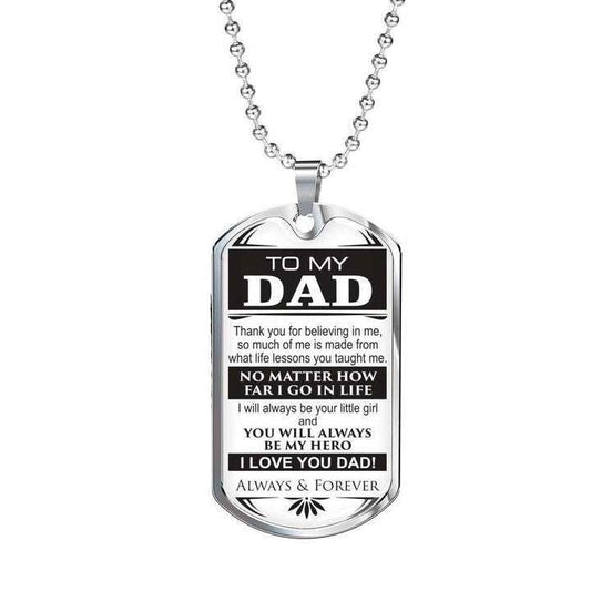 Dad Dog Tag Father’S Day, Thank For Believing In Me Dog Tag Necklace Gift For Dad Father's Day Rakva
