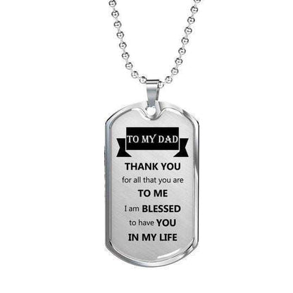 Dad Dog Tag Father’S Day, Thanks For All That You’Re Dog Tag Necklace Gift For Dad Father's Day Rakva