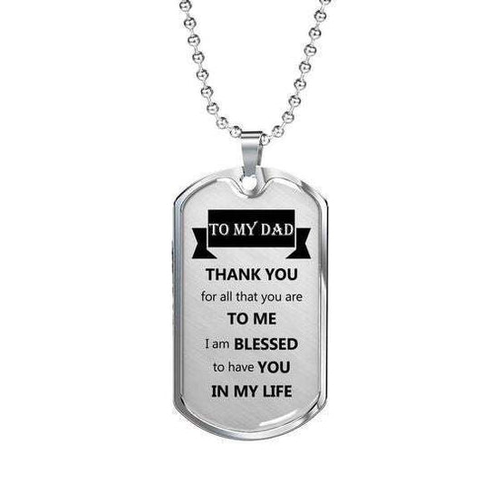 Dad Dog Tag Father’S Day, Thanks For All That You’Re Dog Tag Necklace Gift For Dad Father's Day Rakva