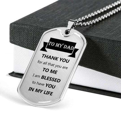 Dad Dog Tag Father’S Day, Thanks For All That You’Re Dog Tag Necklace Gift For Dad Father's Day Rakva