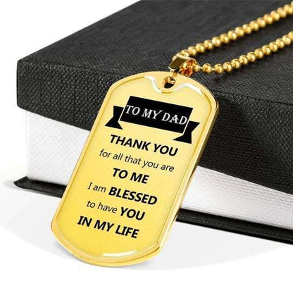 Dad Dog Tag Father’S Day, Thanks For All That You’Re Dog Tag Necklace Gift For Dad Father's Day Rakva