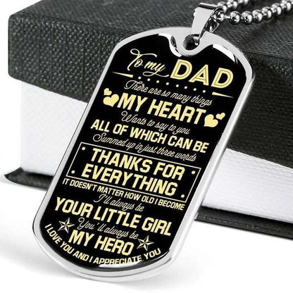 Dad Dog Tag Father’S Day, Thanks For Everything Dog Tag Necklace Gift For Dad Father's Day Rakva
