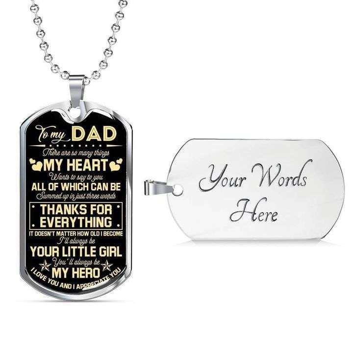 Dad Dog Tag Father’S Day, Thanks For Everything Dog Tag Necklace Gift For Dad Father's Day Rakva