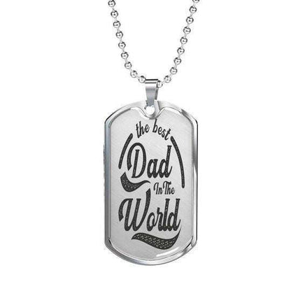 Dad Dog Tag Father’S Day, The Best Dad In The World Dog Tag Necklace For Dad Father's Day Rakva