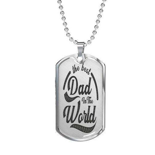 Dad Dog Tag Father’S Day, The Best Dad In The World Dog Tag Necklace For Dad Father's Day Rakva
