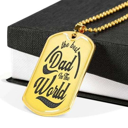 Dad Dog Tag Father’S Day, The Best Dad In The World Dog Tag Necklace For Dad Father's Day Rakva
