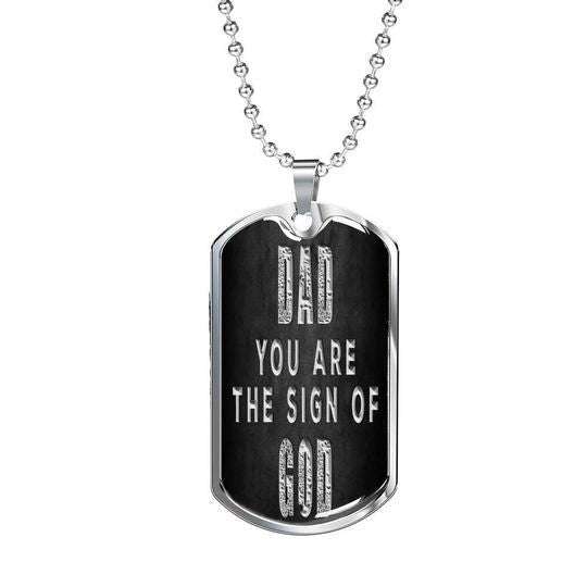 Dad Dog Tag Father’S Day, The Sign Of God Dog Tag Necklace For Dad Father's Day Rakva
