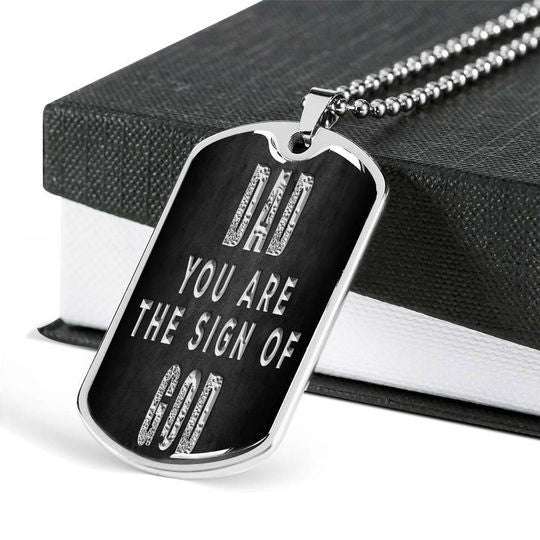 Dad Dog Tag Father’S Day, The Sign Of God Dog Tag Necklace For Dad Father's Day Rakva
