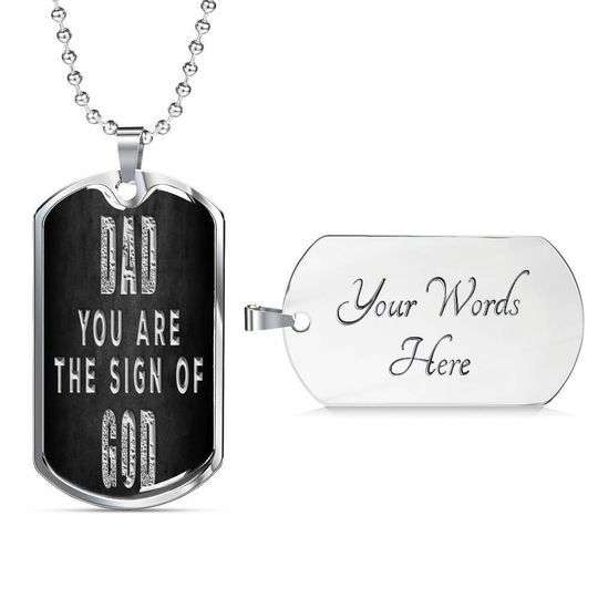 Dad Dog Tag Father’S Day, The Sign Of God Dog Tag Necklace For Dad Father's Day Rakva