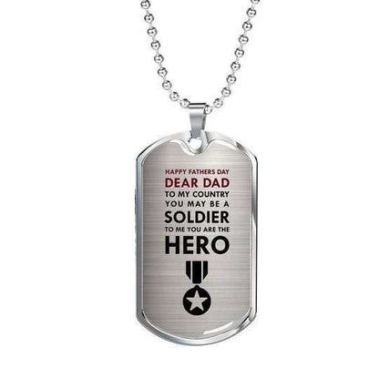 Dad Dog Tag Father’S Day, To Me You Are A Hero Dog Tag Necklace Gift For Dad Father's Day Rakva