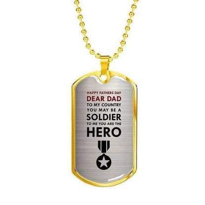Dad Dog Tag Father’S Day, To Me You Are A Hero Dog Tag Necklace Gift For Dad Father's Day Rakva