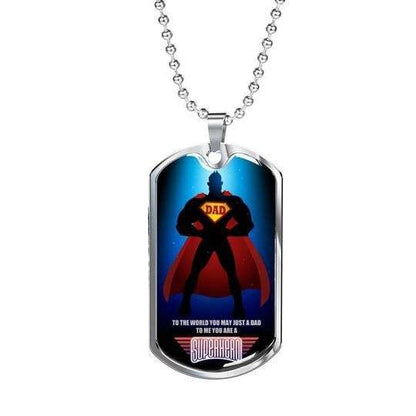 Dad Dog Tag Father’S Day, To Me You’Re A Superhero Dad Dog Tag Necklace For Dad Father's Day Rakva