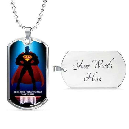 Dad Dog Tag Father’S Day, To Me You’Re A Superhero Dad Dog Tag Necklace For Dad Father's Day Rakva