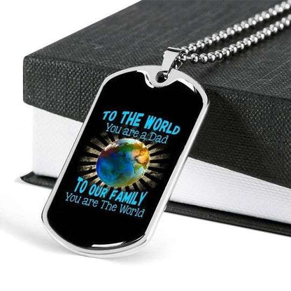Dad Dog Tag Father’S Day, To Our Family You Are The Word Dog Tag Necklace For Dad Father's Day Rakva