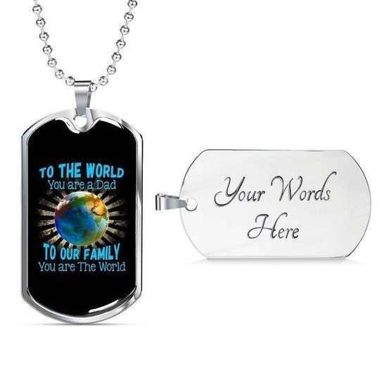 Dad Dog Tag Father’S Day, To Our Family You Are The Word Dog Tag Necklace For Dad Father's Day Rakva