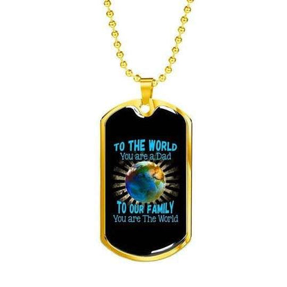Dad Dog Tag Father’S Day, To Our Family You Are The Word Dog Tag Necklace For Dad Father's Day Rakva