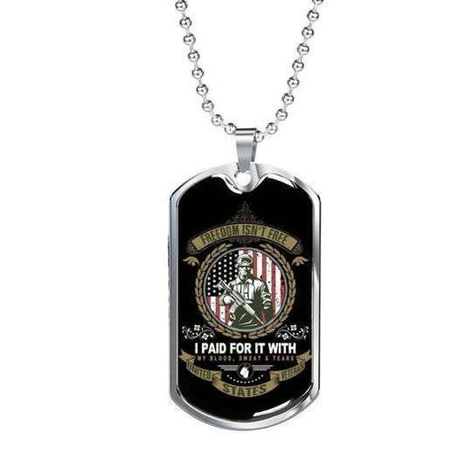 Dad Dog Tag Father’S Day, United States Veteran Premium Dog Tag Necklace For Dad Father's Day Rakva