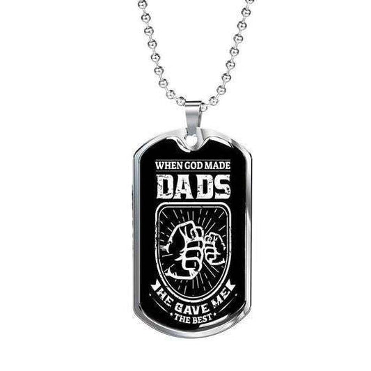 Dad Dog Tag Father’S Day, When God Made Dads Dog Tag Necklace Gift For Dad Father's Day Rakva