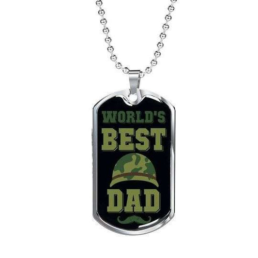 Dad Dog Tag Father’S Day, World’S Best Army Dad Camo Dog Tag Necklace Gift For Dad Father's Day Rakva