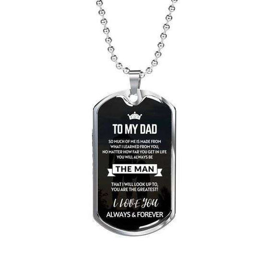 Dad Dog Tag Father’S Day, You Are The Greatest Dog Tag Necklace Gift For Dad Father's Day Rakva