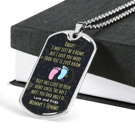 Dad Dog Tag, Personalized Fathers Day Necklace Gift For New Dad Future Dad Daddy To Be Military Dog Ta Father's Day Rakva
