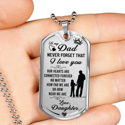 Dad Dog Tag, To My Dad Dog Tag Necklace, Gift For Dad From Daughter, Dad Gift For Father’S Day, Dog Tag Gifts For Dad V10 Christmas Day Rakva