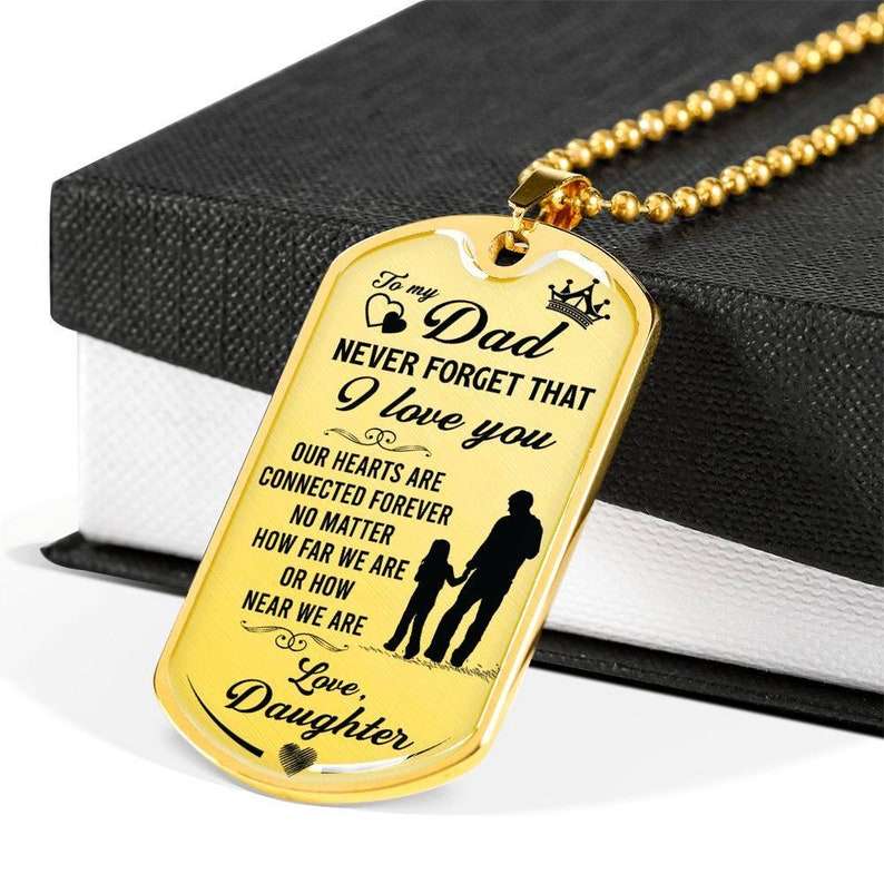 Dad Dog Tag, To My Dad Dog Tag Necklace, Gift For Dad From Daughter, Dad Gift For Father’S Day, Dog Tag Gifts For Dad V10 Christmas Day Rakva