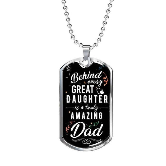 Dad Dog Tag, To My Dad Dog Tag Necklace, Gift For Dad From Daughter, Dad Gift For Father’S Day, Dog Tag Gifts For Dad V8 Christmas Day Rakva