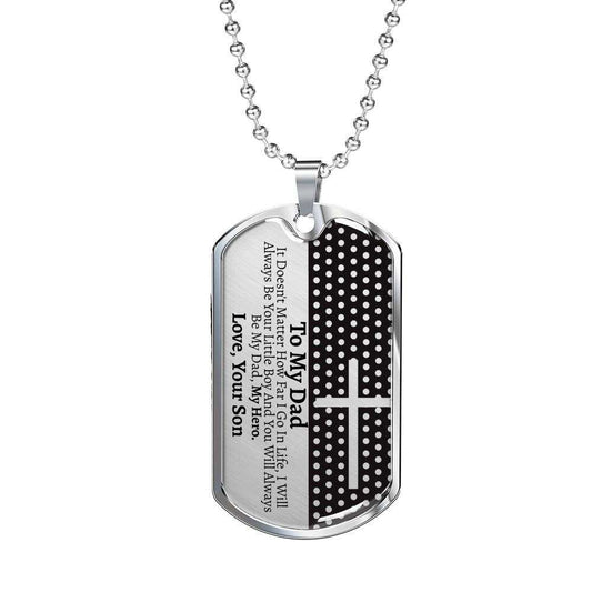 Dad Dog Tag, To My Dad Dog Tag Necklace, Gift For Dad From Son, Dad Gift For Father’S Day, Necklace Gift For Dad Father's Day Rakva