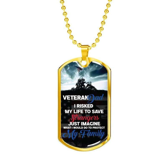 Dad Dog Tag, Veteran Dad Fathers Day Dog Tag, Gift For Him Necklace Christmas Day Rakva