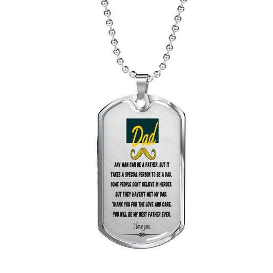 Dad Dog Tag, You’Ll Always Be My Best Father Ever Dog Tag Military Chain Necklace For Dad Father's Day Rakva