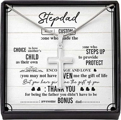 Dad Necklace, Bonus Dad Necklace, To Stepdad Step Up Bonus Gift Life Thank Necklace Gift For Men, Last Minutes Gifts for dad Rakva