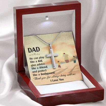 Dad Necklace, Cross Necklace Gift For Dad From Daughter Son, Thoughtful, Fathers Day Gift Father's Day Rakva