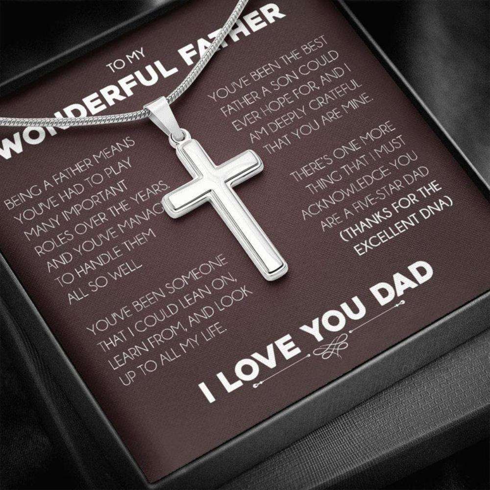 Dad Necklace, Father Necklace Father’S Day Gift, Christian Gift For Dad, Father Son Necklace Father's Day Rakva
