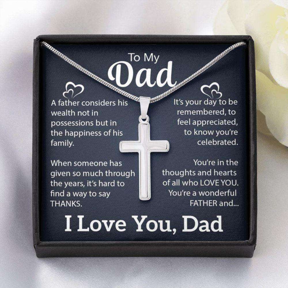 Dad Necklace, Father Necklace, Fathers Day Christian Gift For Dad From Daughter Son Father's Day Rakva