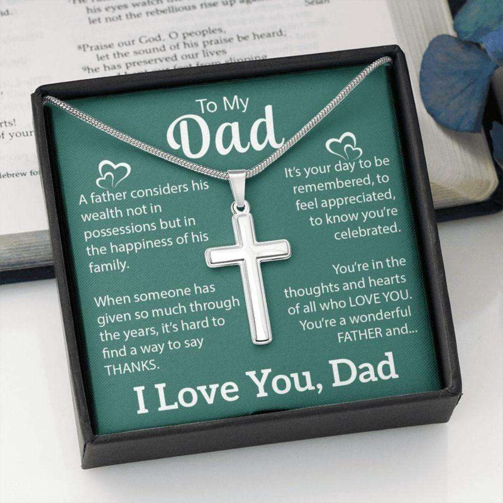 Dad Necklace, Father Necklace, Fathers Day Christian Gift For Dad From Daughter Son Father's Day Rakva