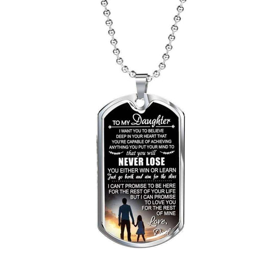 Daughter Dog Tag Custom Picture, Believe Deep In Your Heart Dog Tag Necklace For Daughter Dughter's Day Rakva