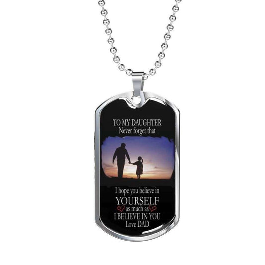 Daughter Dog Tag Custom Picture, Dad And Daughter Necklace Gift “ Love, Dad Dughter's Day Rakva