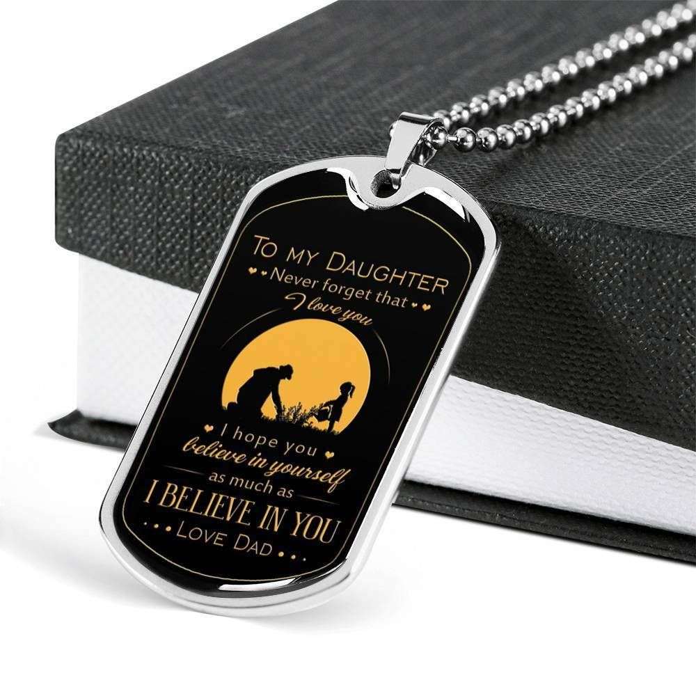 Daughter Dog Tag Custom Picture, Dad And Daughter Necklace Jewelry- Love, Dad Dughter's Day Rakva