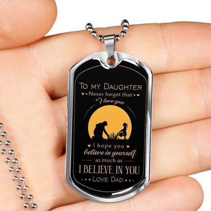 Daughter Dog Tag Custom Picture, Dad And Daughter Necklace Jewelry- Love, Dad Dughter's Day Rakva
