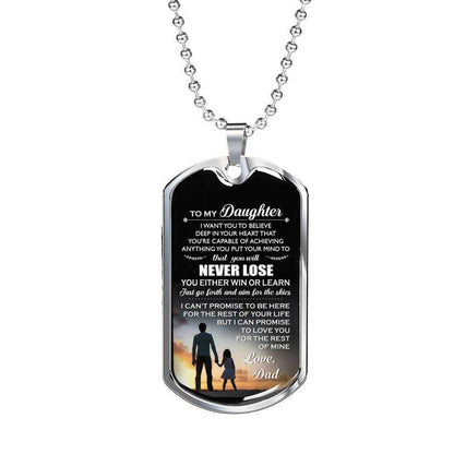 Daughter Dog Tag Custom Picture, Dad Gift For Daughter Engraved Dog Tag Necklace You’Ll Never Lose Dughter's Day Rakva