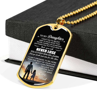 Daughter Dog Tag Custom Picture, Dad Gift For Daughter Engraved Dog Tag Necklace You’Ll Never Lose Dughter's Day Rakva